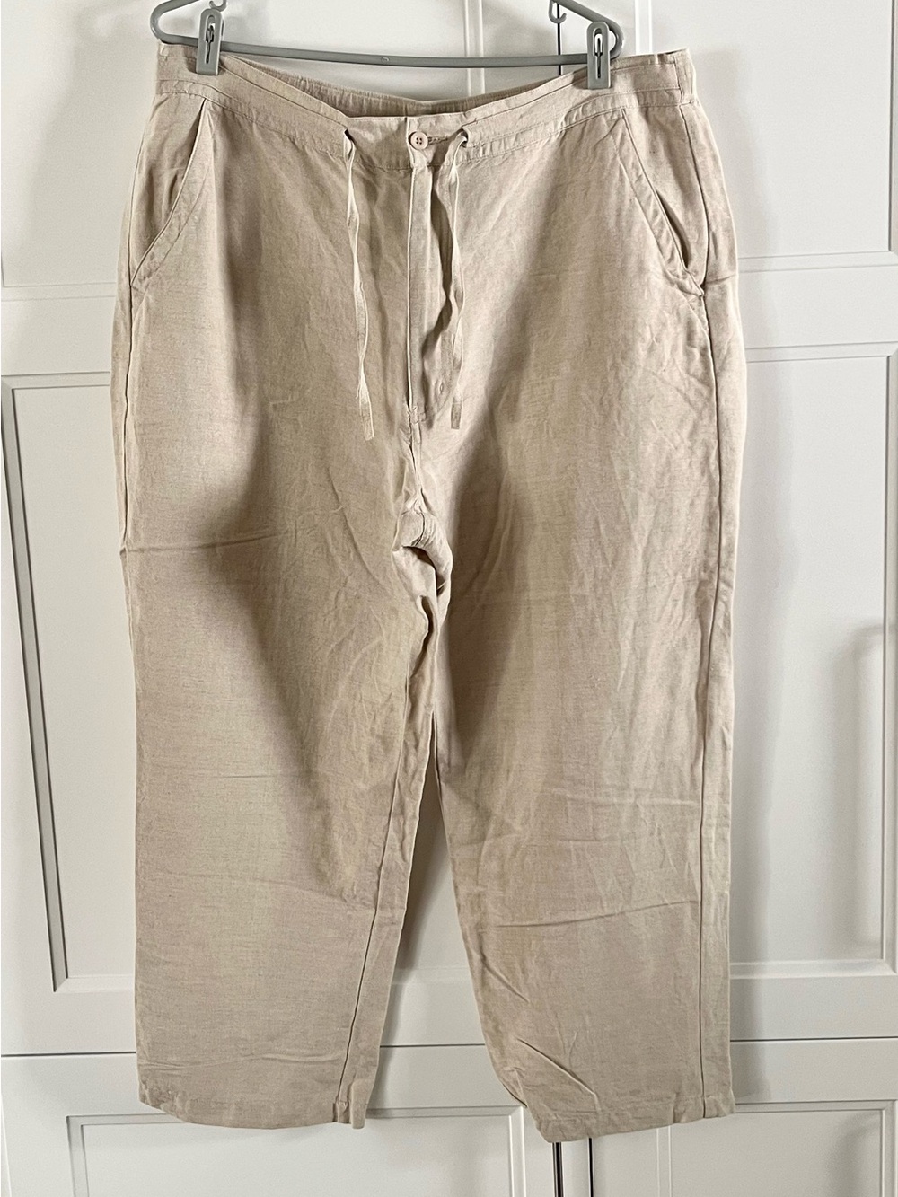 Men's Casual Drawstring Linen-Blend Pants — size 1XB